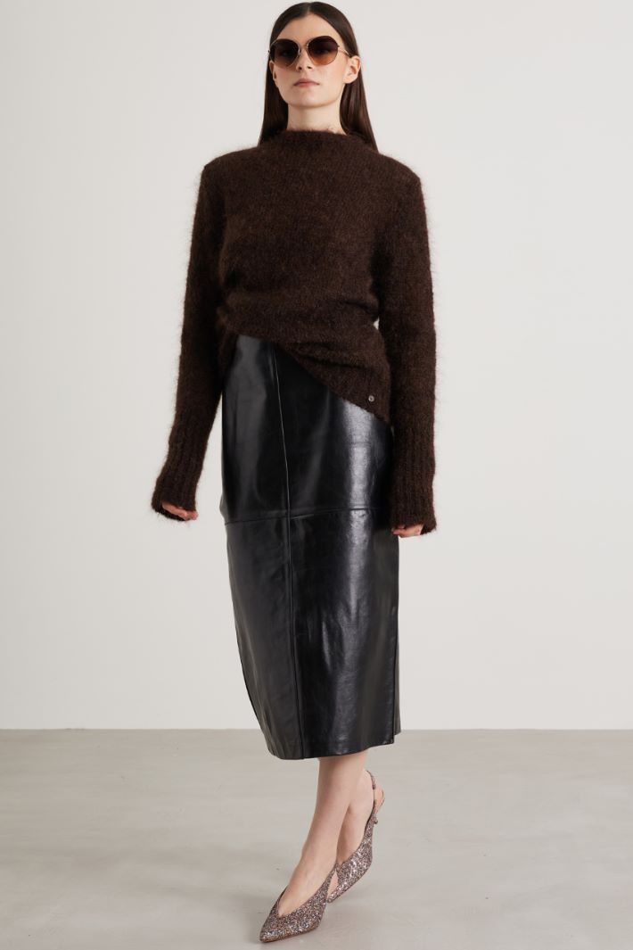 Nappa-leather midi skirt Intrend