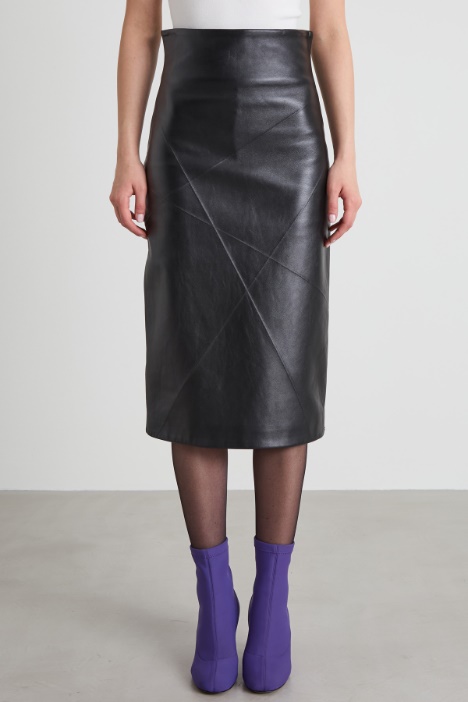 Gonna longuette in nappa