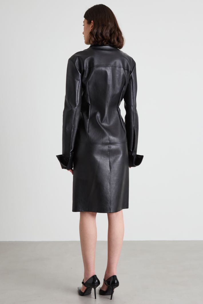 Nappa leather shirt dress Intrend - 3