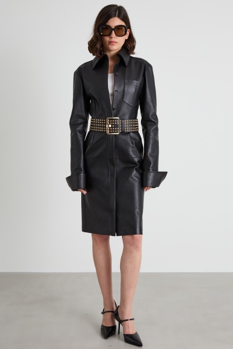 Nappa leather shirt dress Intrend