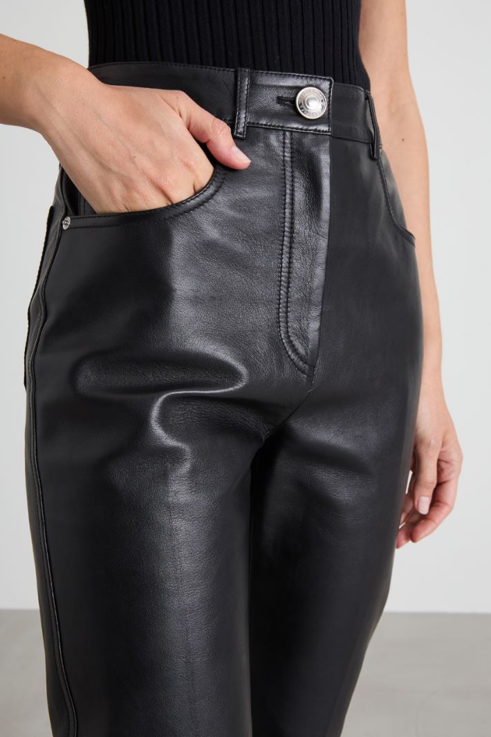 Flared nappa trousers Intrend - 4