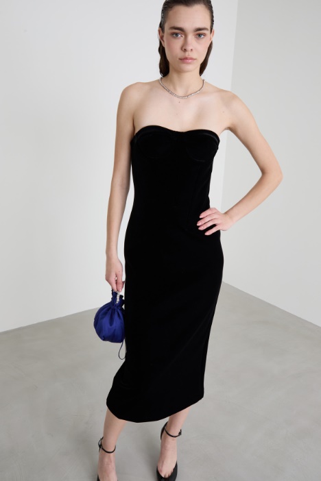Abito a bustier in velluto