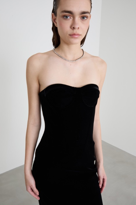 Abito a bustier in velluto