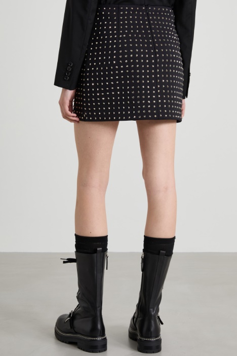 Gonna in jersey con strass