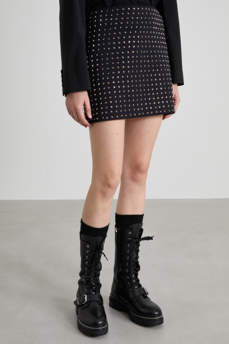 Gonna in jersey con strass