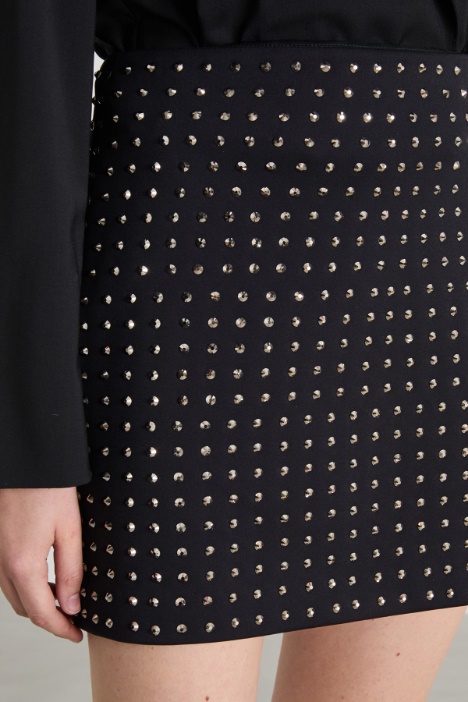 Gonna in jersey con strass