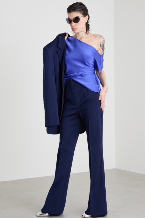 Technical jersey flare trousers Intrend