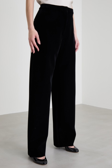 Pantaloni a palazzo in velluto