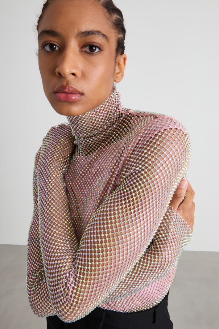 Rhinestone mesh top Intrend - 4