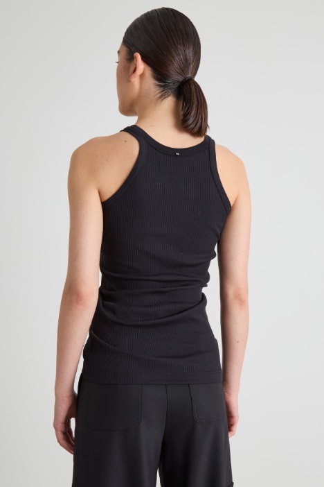 Canotta in cotone e seta