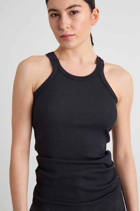 Canotta in cotone e seta