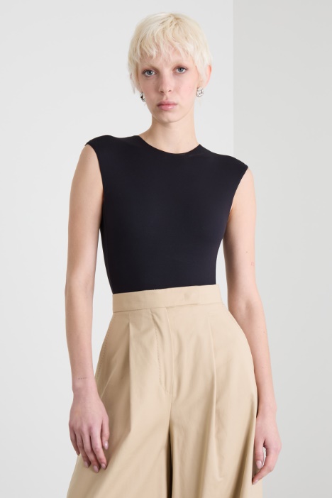 Denier-knit jersey bodysuit Intrend