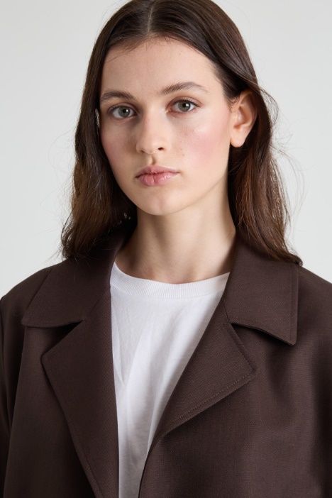 Giacca crop in pura lana