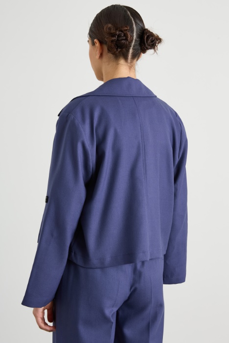 Giacca crop in pura lana