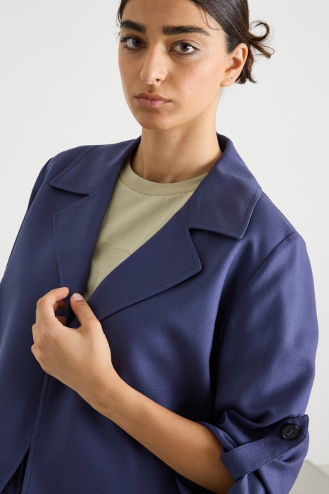 Giacca crop in pura lana