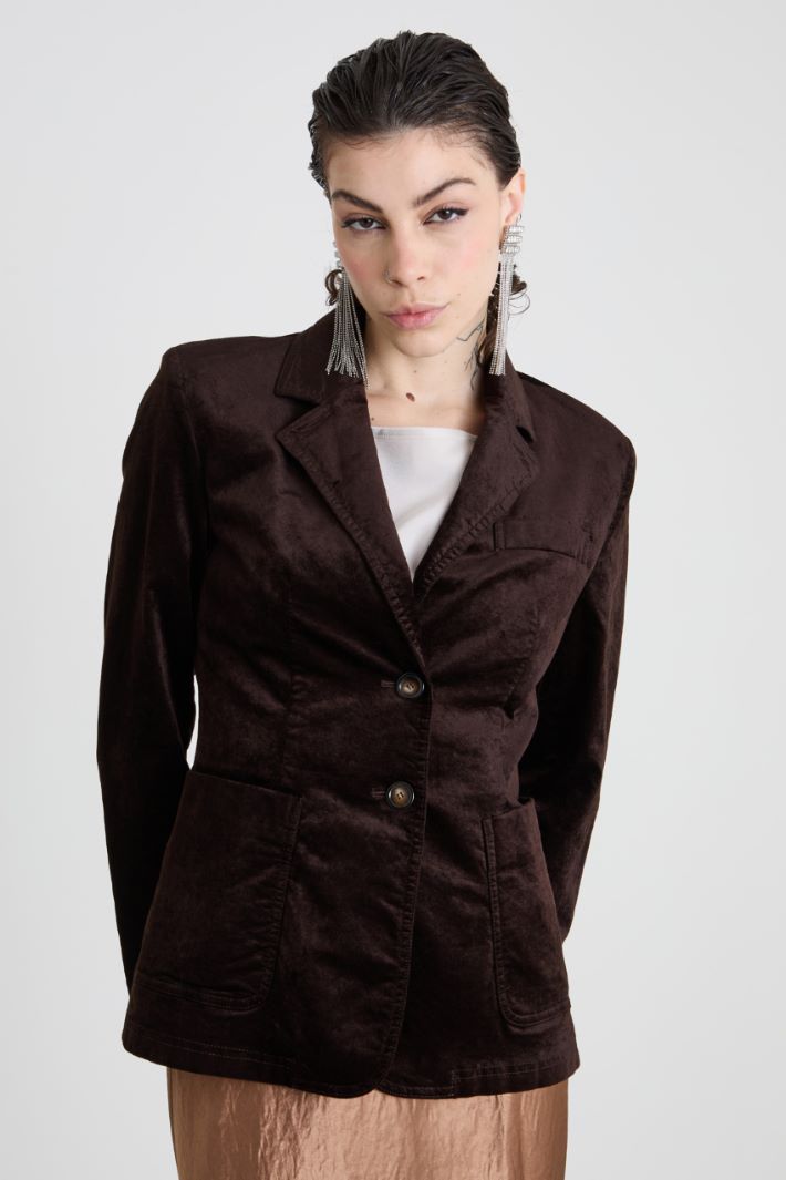 Slim-fit velvet blazer Intrend - 4
