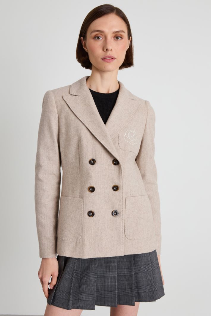 Flannel blazer with embroidery Intrend - 3
