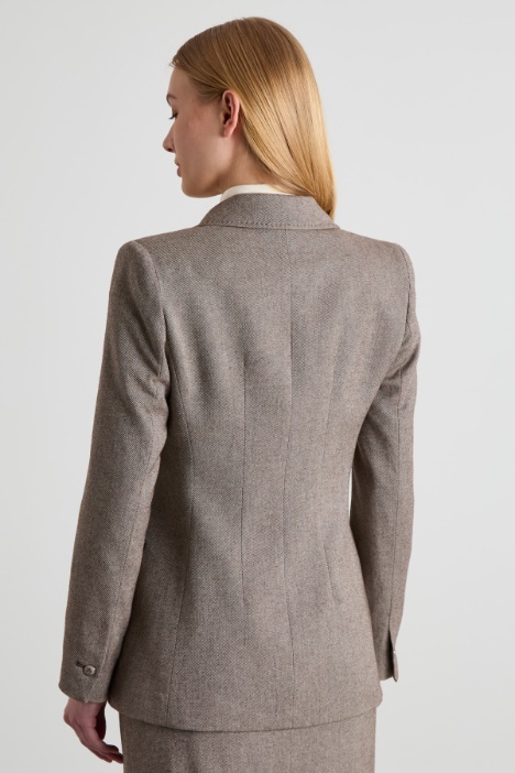 Blazer in tessuto diagonale