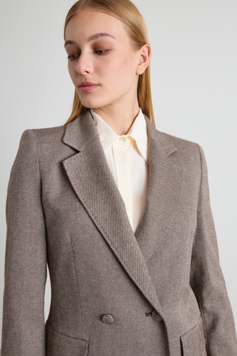 Blazer in tessuto diagonale