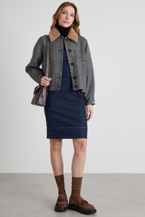 Pea coat with removable collar Intrend