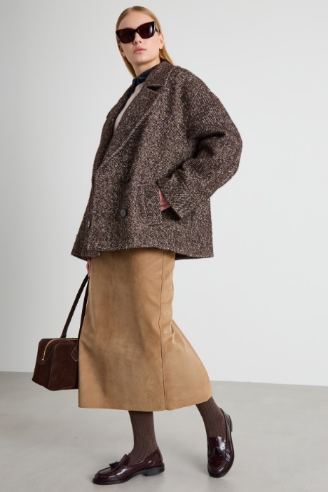 Caban doppiopetto in tweed Intrend