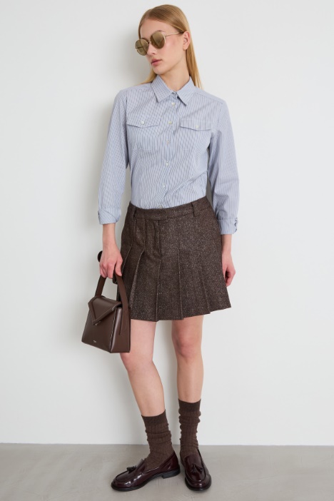 Short pleated lurex skirt Intrend
