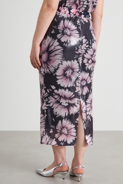 Falda con estampado de lentejuelas