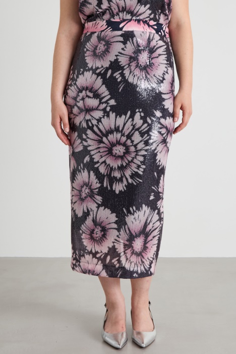 Falda con estampado de lentejuelas