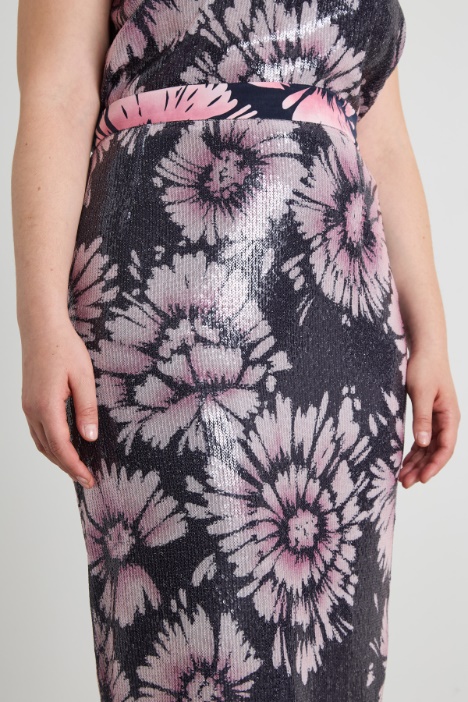 Falda con estampado de lentejuelas