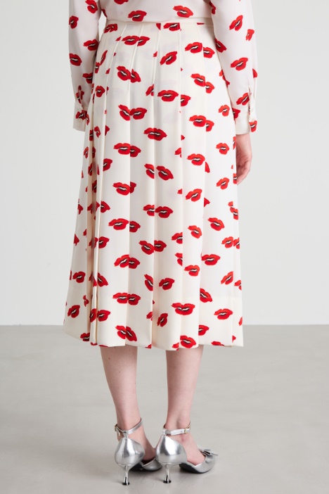 Gonna in enver satin a pieghe