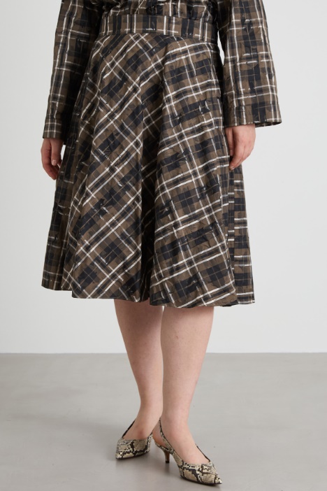 Gonna in taffettà jacquard