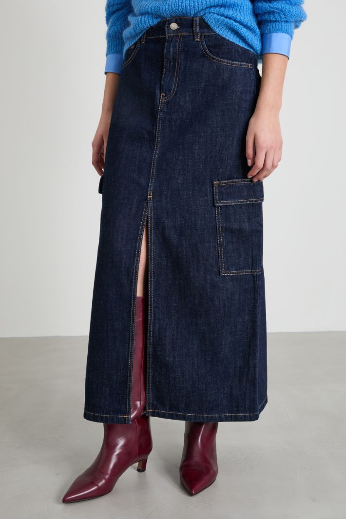 Gonna cargo in denim