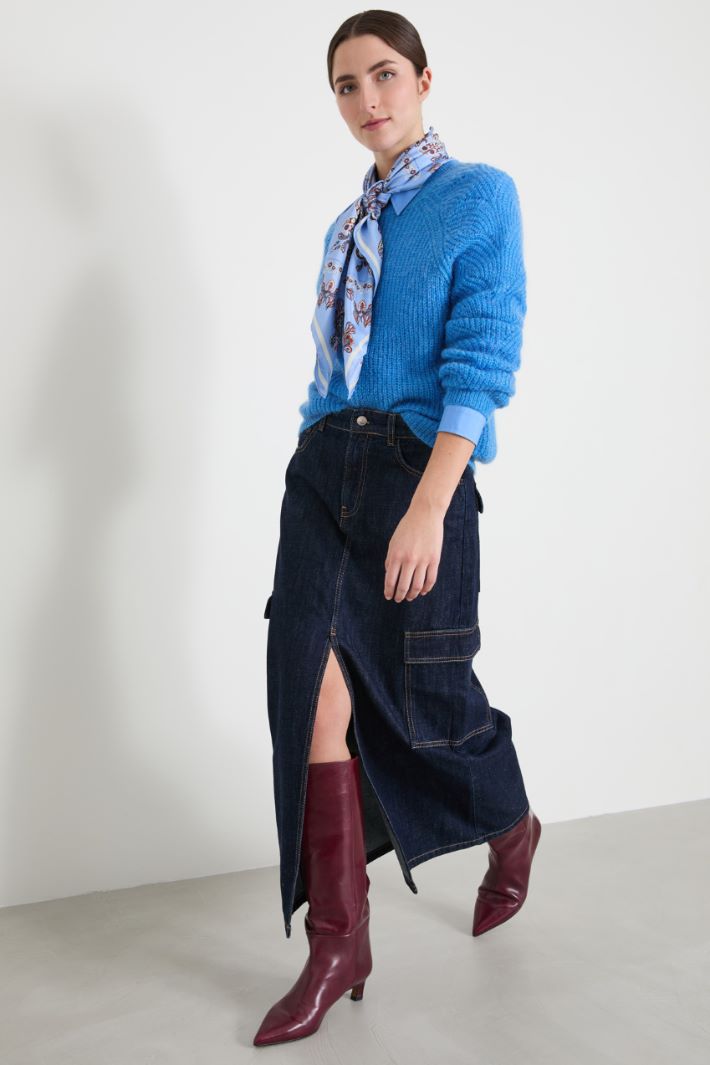 Gonna cargo in denim