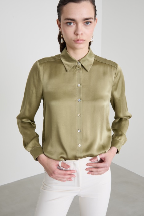 Camicia in raso di seta