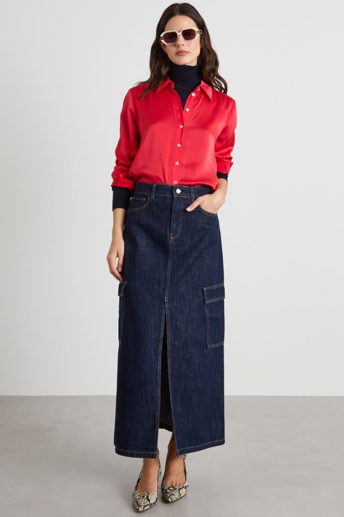 Silk satin shirt Intrend - 3