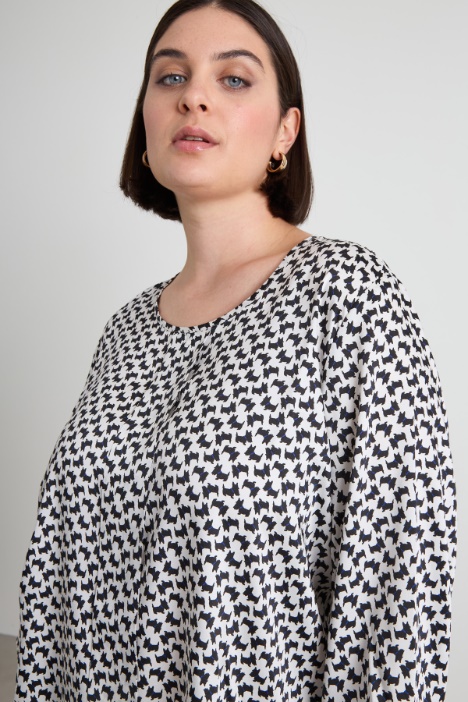 Blusa de sarga con pliegues