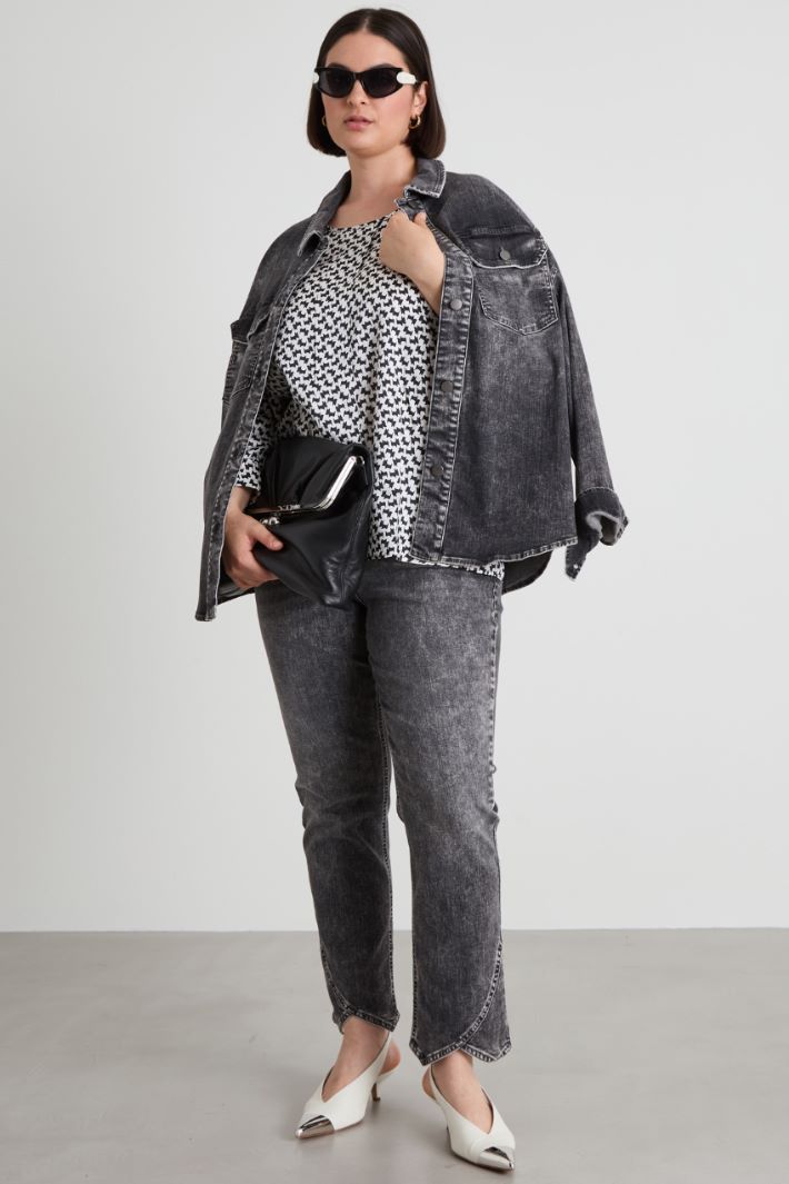 Blusa de sarga con pliegues