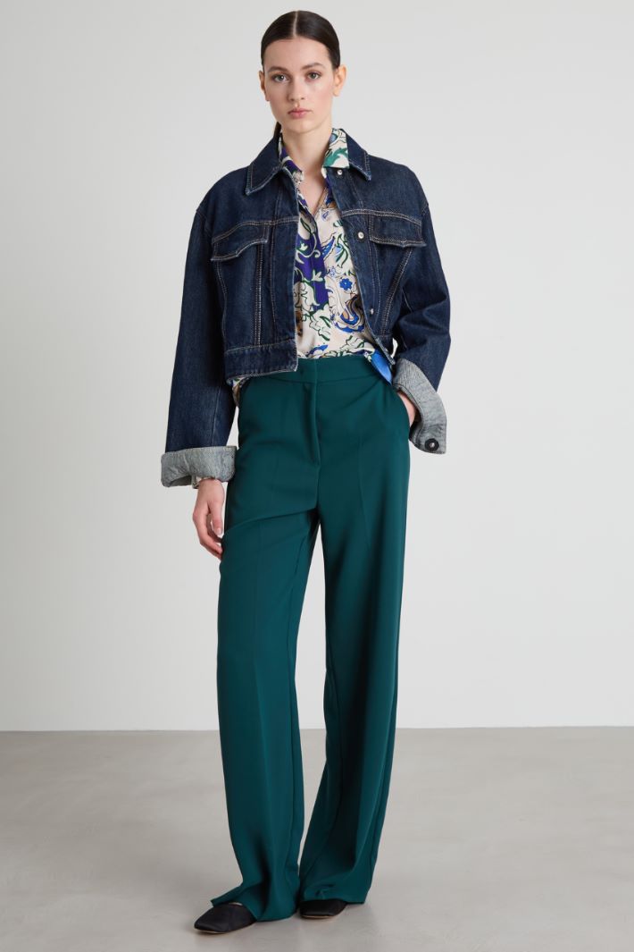 Camisa de crepé estampada
