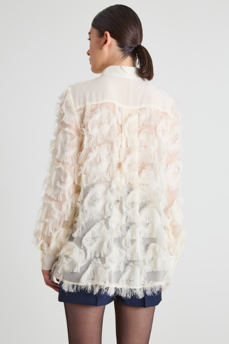 Blusa in georgette e fil coupé