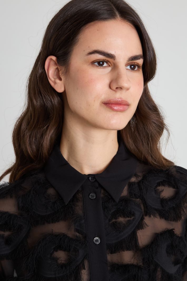 Georgette and fil coupé blouse Intrend - 4