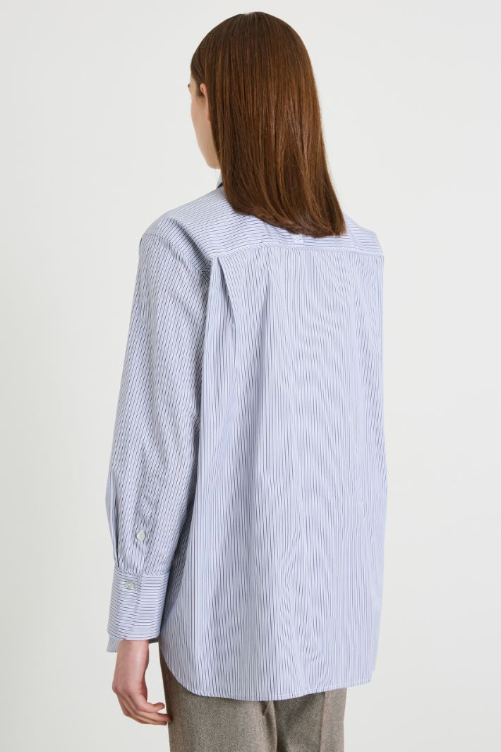 Pussy-bow neck cotton poplin shirt  Intrend - 2