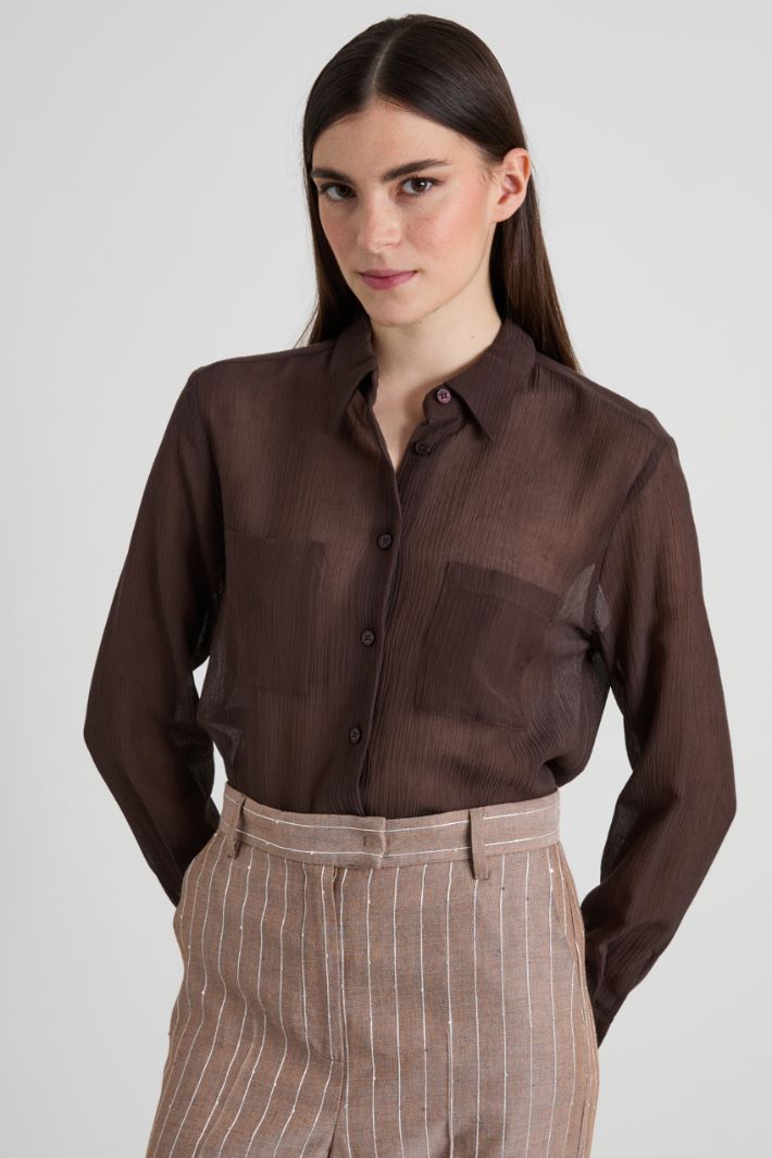 Crepon shirt with pockets Intrend