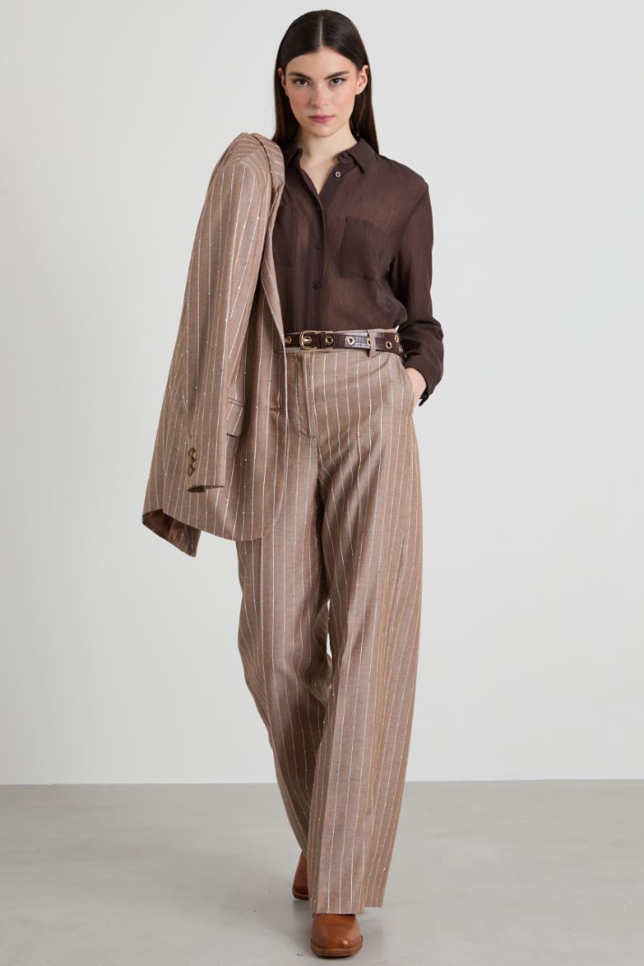 Crepon shirt with pockets Intrend - 3