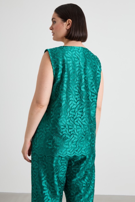 Top in tulle ricamato