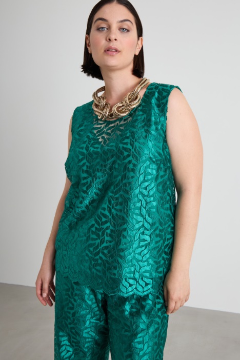 Embroidered tulle top Intrend