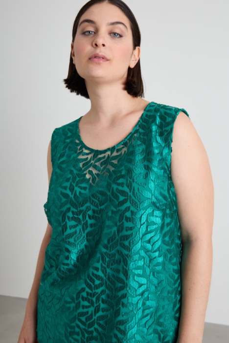 Top in tulle ricamato