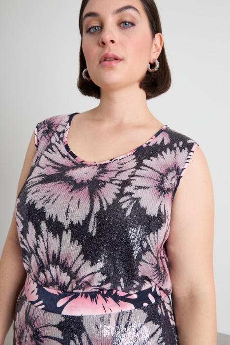 Top de lentejuelas estampado