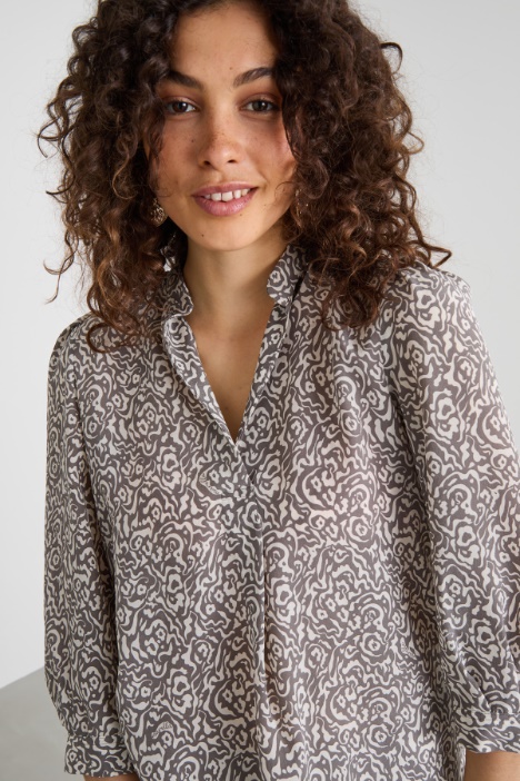 Blusa de crepé de seda