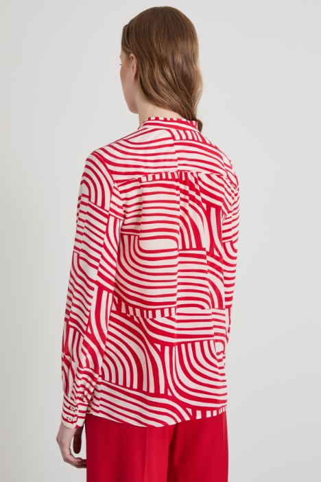 Camicia in pura seta a fantasia