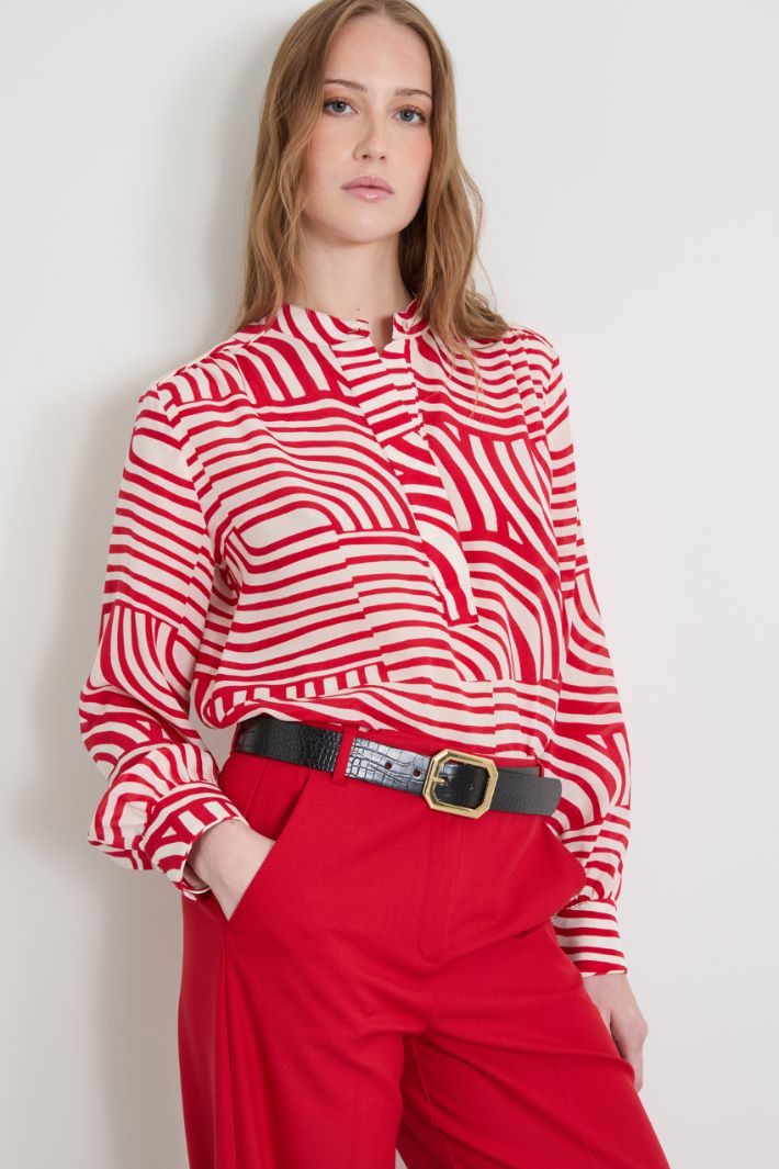 Camicia in pura seta a fantasia Intrend